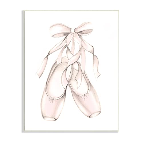 Stupell Industries Soft Pink Ballerina Slippers Ballet Dance Shoes