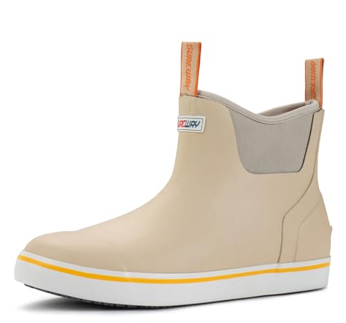 SUREWAY Women's Ankle Deck Boots Professional Non-Slip Fishing & Boating Boot Waterproof Rain Boots, Lightweight Neoprene Rubber Deck Boots