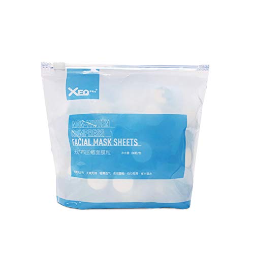 XEQ 100 pcs Compressed Facial Paper Masks Skin Care DIY Dry Sheets Mask Natural Cotton Soft Ultra-thin Moisturizer Hydrating Nourishing Masque