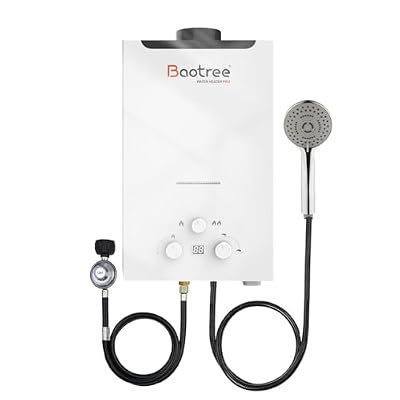 14L Tankless Water Heater Propane with Digital Display, 3.66 GPM Portable Instant Hot Gas RV Water Heater with Overheating Protection for Indoor and Camping,85300 BTU