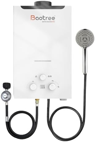 14L Tankless Water Heater Propane with Digital Display, 3.66 GPM Portable Instant Hot Gas RV Water Heater with Overheating Protection for Indoor and Camping,85300 BTU