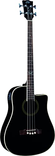 EKO GUITARS – NXT Bass B100CE See Through Black, Bajo Acústico forma Dreadnought, Tapa de Abeto, Aros y Fondo de Caoba, Mástil de Caoba, Diapasón de South American Roupanà, Escala 812 mm, Color Negro