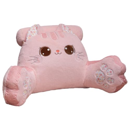 Gujuja Reading Pillow Back Pillow for Sitting Up in Bed Cat Design Bed Pillow with Arms, Back Support Pillow with Washable Cover Home Decor