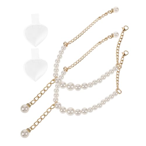 JOINPAYA Abnehmbare Schnürsenkel für High Heels mit Rutschfesten Kunstperlen Leichter Knöchelriemen für Absatzlose Schuhe Modische Anti Rutsch Schuhriemen für Damen