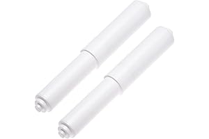 2 Pack - Spring Loaded White Toilet Paper Roll Replacement Rod