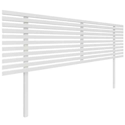 DHOME Cabecero de Madera reciclada DM con Patas Estilo Japonés Cama Palets Herrajes incluidos (Blanco Sólido, 145cm)