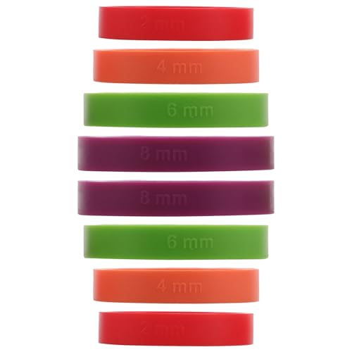 HOMSFOU Lot de 8 Entretoises en Silicone Antidérapantes pour Rouleau à Pâtisserie, Anneaux D’épaisseur 2-10 Mm, Réglables pour Pâte à Pizza, Biscuits...