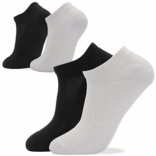 PMLAND Essentials 6 Pairs Men's Athletic Ankle Low Cut Socks Cushioned with Arch Support