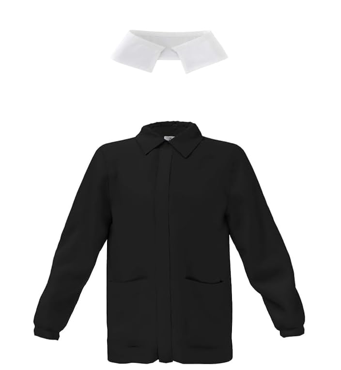 Siggi Grembiule Casacca Scuola ELEMENTARE Bambino (13 anni - 158 cm, nero)