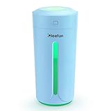 Portable Small Humidifier Cool Mist, Cleefun Desktop Ultrasonic USB Air Humidifier For Office Desk Home Babies Kids Bedroom and Car, 230ML Mini Cup Humidifiers With LED Night Light and No Noise(Blue)