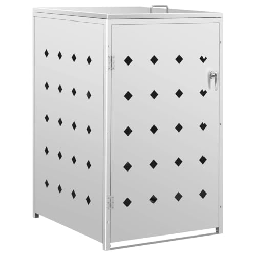 vidaXL Mülltonnenbox für 1 Tonne Mülltonnenverkleidung Müllbox Mülltonne Müllcontainer Gartenbox Gerätebox Mülltonnenschrank 240L Edelstahl
