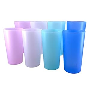 AOYITE 22 oz Unbreakable Plastic Cups,Stackable Water Tumblers set of 12, BPA Free Dishwasher Safe Drinking Cup for Kitchen Camping Party Outdoor