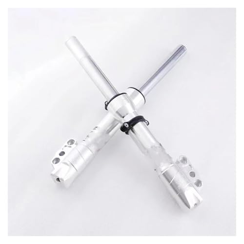 Amortisseur Avant Moto CNC Universel 420mm Argent 33 Cœurs Amortissement Renforcé