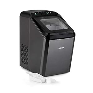 Klarstein Eiswürfelmaschine Klein, 2,9 L Eiswürfelbereiter, Eiswürfelmaschine für 15 kg Große und Kleine Eiswürfel, Schnelle Mini-Eiswürfelmaschine, Eiswürfelbereiter Selbstreinigend