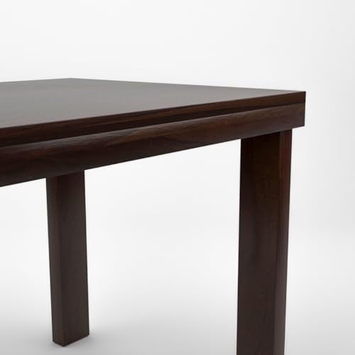 Image of Solid Sheesham Wood 4 Seater Dining Table Set with Cushioned Chairs for Dining Room | Living Room | Home & Office | Hotels Restaurant & Cafe (4 Seater, Walnut E)