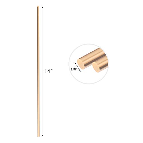 Eowpower 8Pcs Brass Solid Round Rods Lathe Bar Stock Kit, 1/8 Inch In Diameter 14 Inches In Length #TOP1