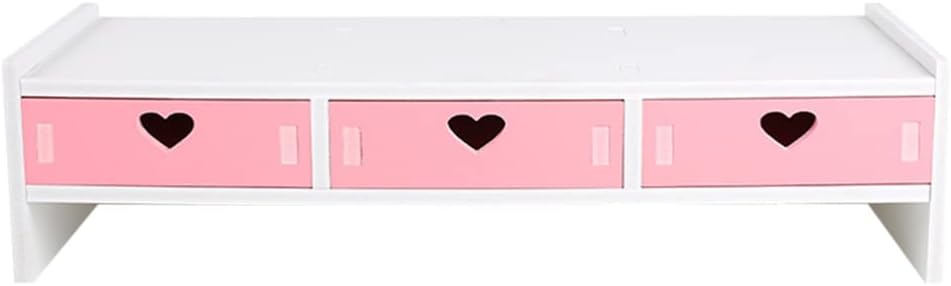 LIFKOME Monitor Stand with 3 Drawers Monitor Riser Computer Stand with Cellphone Holder for PC, Laptop, Printer