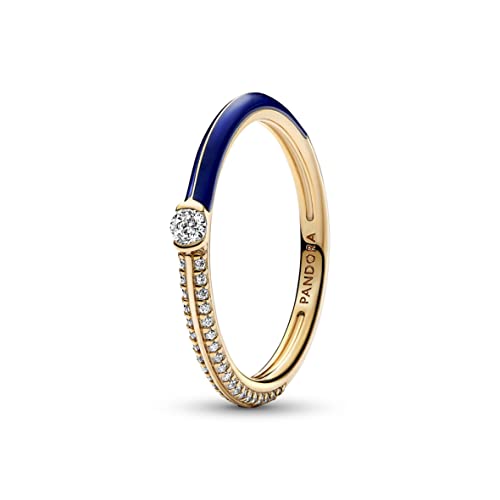 PANDORA Anillo 162528C01-54 dual azul y pavé