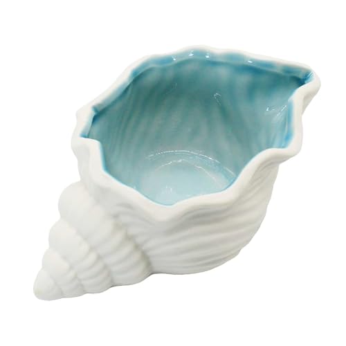 Funriche 貝殻 インテリア 小物入れ 西海岸風 かわいい オブジェ おしゃれ アクセサリー ジュエリー 収納 トレイ 置物 陶器 水槽(巻き貝)
