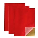 XHT Kunstleder Selbstklebende, 20 x 30 cm - 3er Leder Patch Selbstklebend,Wasserdicht, Leder Reparatur Sofas, Sitze, Lederjacken, Ledertasche (Rot)