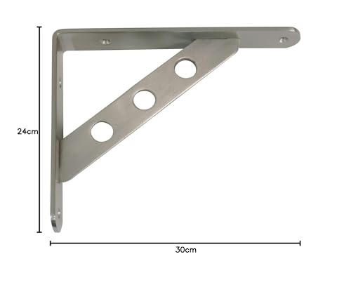 Équerre d'étagère murale Amig support étagère acier nickel brossé