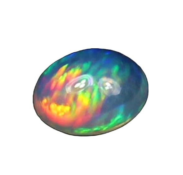 Opale éthiopienne Welo naturelle 10x6mm, cabochon multi fire de qualité