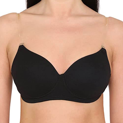 Image of Zivame Beautiful Basics Padded Non Wired 3 /4th Coverage Backless Bra - Black2