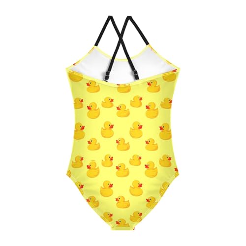 Cute Ducks Yellow Girls One Piece Swimsuit Beach Swimwear 208619542