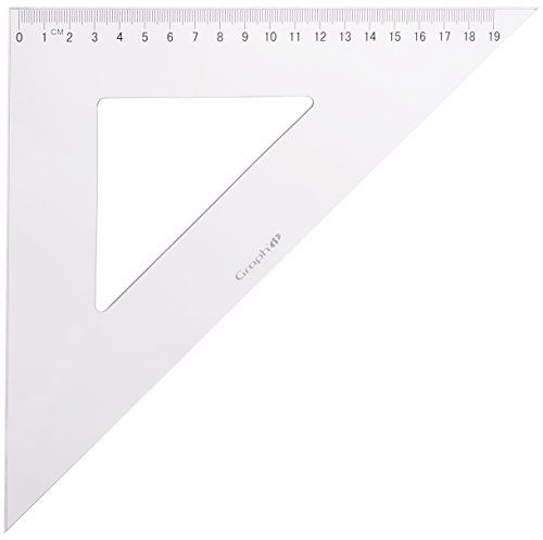 Graph'it - Equerre Plastique Transparente Graduée 30 cm - 45 Degrés - Outil de Dessin Scolaire et Professionnel - Double Bordure Antitache