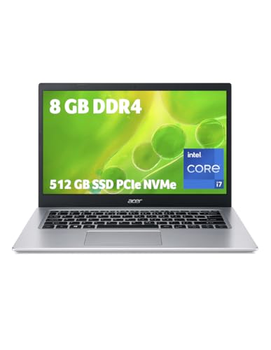 Acer Aspire Laptop Intel Core i7, 8 GB/512 GB | 14 Pulgadas, Plateado, Windows 11 Home