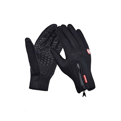 Premiume Warme Winddichte wasserdichte Touchscreen Handschuhe Unisex Winter Fahrrad Touchscreen Handschuhe, Warme Thermo Winddicht Radsporthandschuhe, Winterhandschuhe Sporthandschuhe (Schwarz, XL) Cover