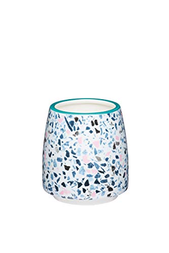 KitchenCraft Kleiner Blumentopf für den Innenbereich, dekoratives Terrazzo-Design, Keramik, Mehrfarbig, 11 x 12 cm