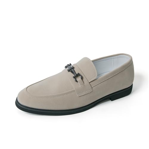 Men's Suede Leather Dress Penny Loafers Shoes Lightweight Breathable Outdoor Walking Daily Shoes for Party Wedding Prom