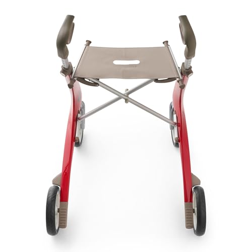Image of byACRE Carbon Ultralight Rollator Walker, 10.6 lbs, Strawberry Red, Regular