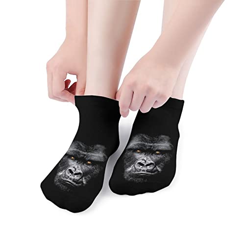 Mens Boys Ankle Low Cut No Show Socks Gorilla Face Funny Saying Colorful Crazy Cool Casual Sports Short Tab Socks Gift Black4