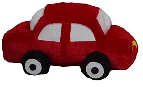 Image of Tickles Soft Stuffed Plush Car Toy for Kids Room (Color: Red and White Size: 31 cm)