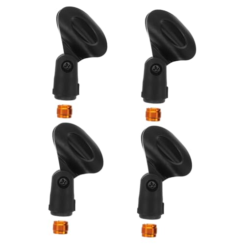 4Sets Adjustable Microphone Holders Nonslip Mic Clips with Screw Adapter for Secure Mounting for Stage Performance Live Streaming Studio Use