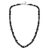 HASKARE Natural Stone Beaded Necklaces for Men Genuine Black Tourmaline Obsidian Protection Necklace, Unique Beads Necklace Healing Crystal Mens Choker Necklace Ideal Gift for Father's Day Christmas