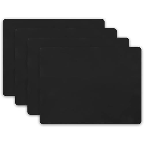 Aspire 4PCS Thickened Strong Grip Heat-Proof Silicone Placemats Cutting Hot Mats Tablemats-Black