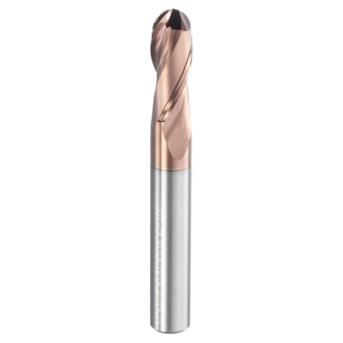 Image of HARFINGTON Ball Nose End Mill 2 Flute 5 /16 inch Diameter 5 /16 inch Shank Tungsten Carbide Uncoated Spiral CNC Router Bits 0.81 inch Cutting Length Single End Ball for Carving Engraving Grinding