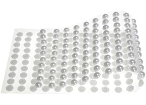 Image of KRAFTMASTERS Diameter Crystal Stone Finish Pearl Bead Sticker Sheet (White) - Set of 3 Sheets, self Adhesive