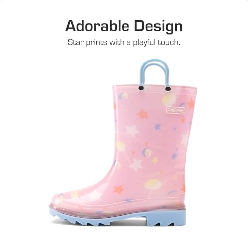 DREAM PAIRS Kids Rain Boots Cute Lightweight Waterproof with Pull-on Handles for Girls & Boys Toddler Outdoor Play2