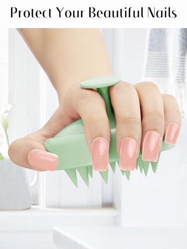 Image of HEETA Scalp Massager Hair Growth, Soft Silicone Scalp Scrubber Shampoo Brush for Exfoliation, Dandruff Removal Head Massage Stress Relax, Wet & Dry Use for Thick Thin Curly Hair Care, Lime Green