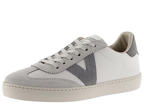 victoria Zapatillas Mujer & Hombre | Sneakers Efecto Piel | Basket Berlín Ciclista Efecto Piel & Piezas Color | Deportivas Unisex, Serraje en Contraste, Gris 39