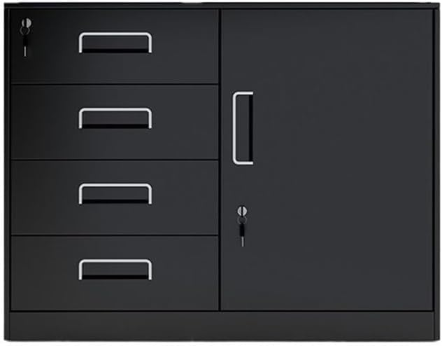 File Cabinets Low Cabinet File Office Finance Data Living Room Drawer Storage Organizer with Lock Small(Black)