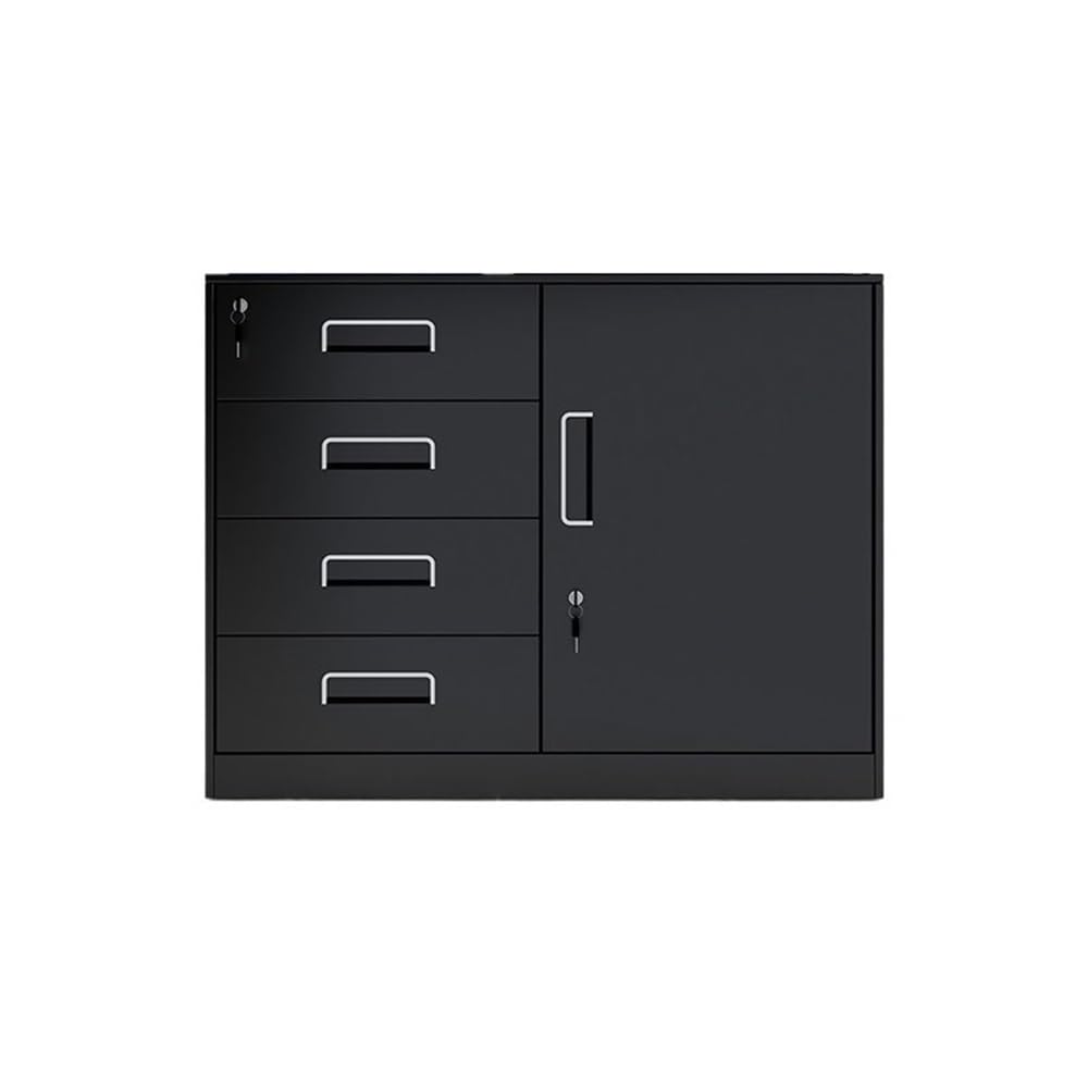 SaryEdge Secure Filing Cabinet with Lock Low Profile Office & Living Room Storage for Financial Documents niz,Black