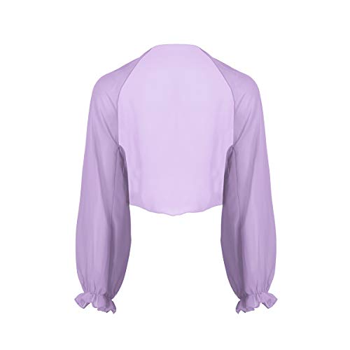 ranrann Boléro Femme en Mousseline de Soie Gilet Manche Longue Kimono Cardigan Anti UV Plage Ete Veste Ouverte Écharpe Châle Chemise Vetement Vacances Loisirs Voyage Violet Taille Unique