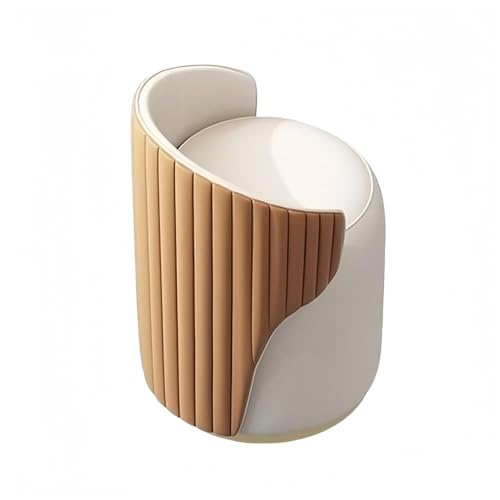 Round Swivel Vanity Chair with Back Vanity Stools Artificial Leather