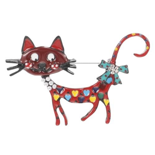 SOLUSTRE Broche de gato para mujer, aleación de zinc, imperdible Kawaii, para bufandas, vestidos, faldas, accesorios