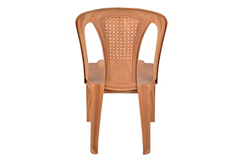 Image of Prima Plastic Chair for Living Room | Set of 2 | Chair for Home, Living Room, Multipurpose | Stackable Chair Without Arm | 100% Virgin Plastic | Chair 4003 (Sandalwood Colour)